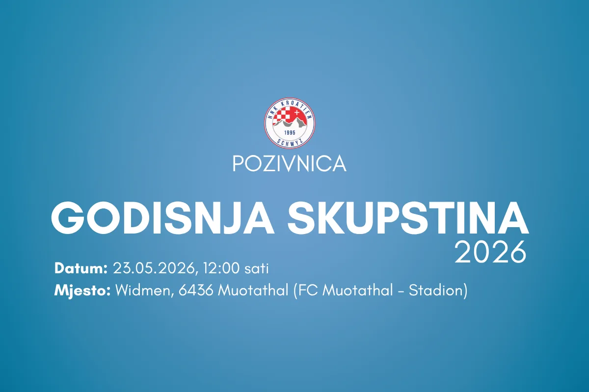 Poziv na godišnju skupštinu HNK Kroatien Schwyz 2026